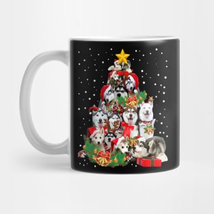 Siberian Husky Christmas Tree Mug